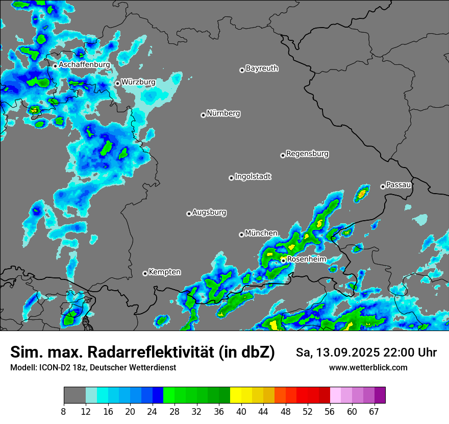 Modellkarten Simuliertes Radarbild