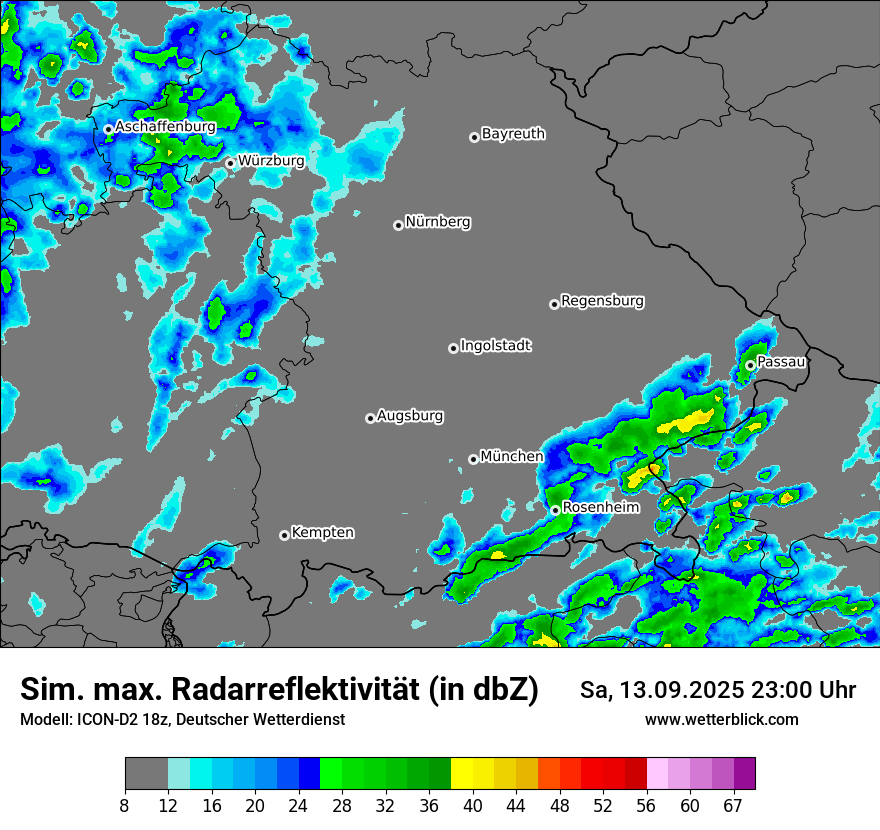 Modellkarten Simuliertes Radarbild