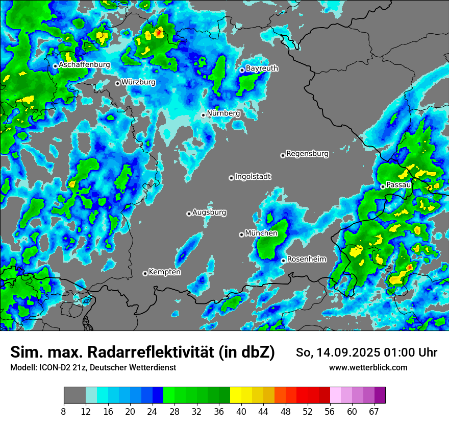 Modellkarten Simuliertes Radarbild