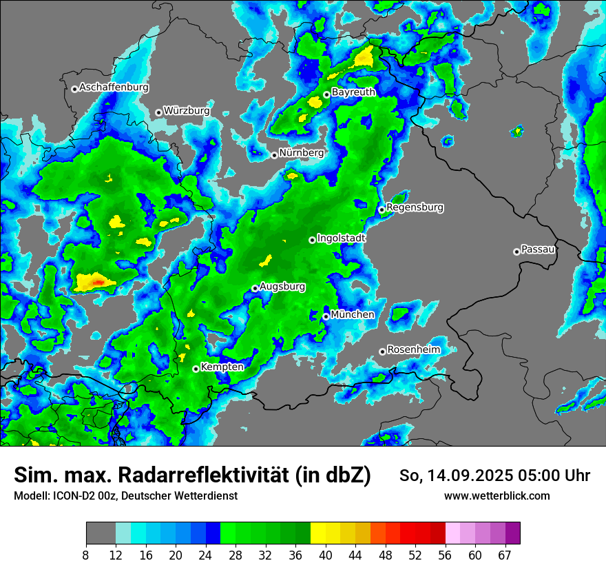 Modellkarten Simuliertes Radarbild