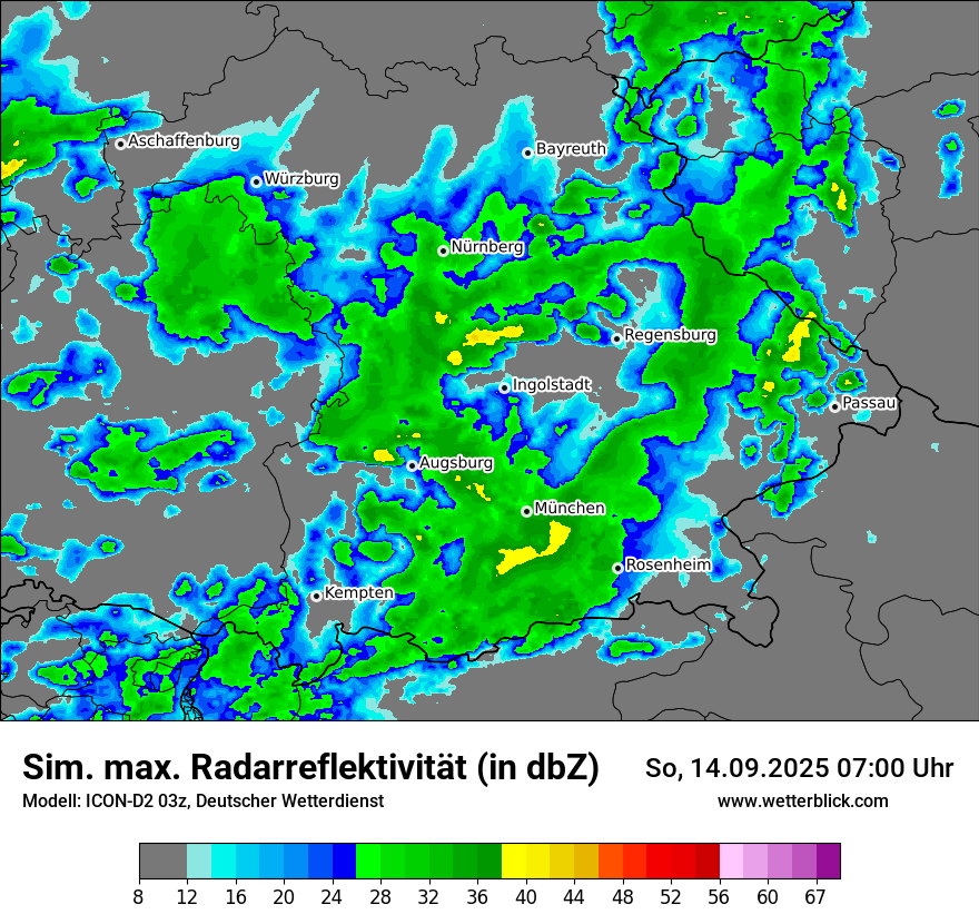 Modellkarten Simuliertes Radarbild