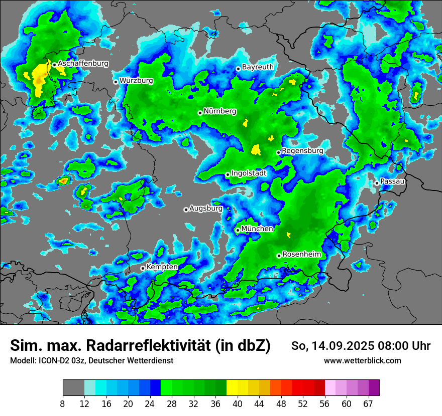 Modellkarten Simuliertes Radarbild