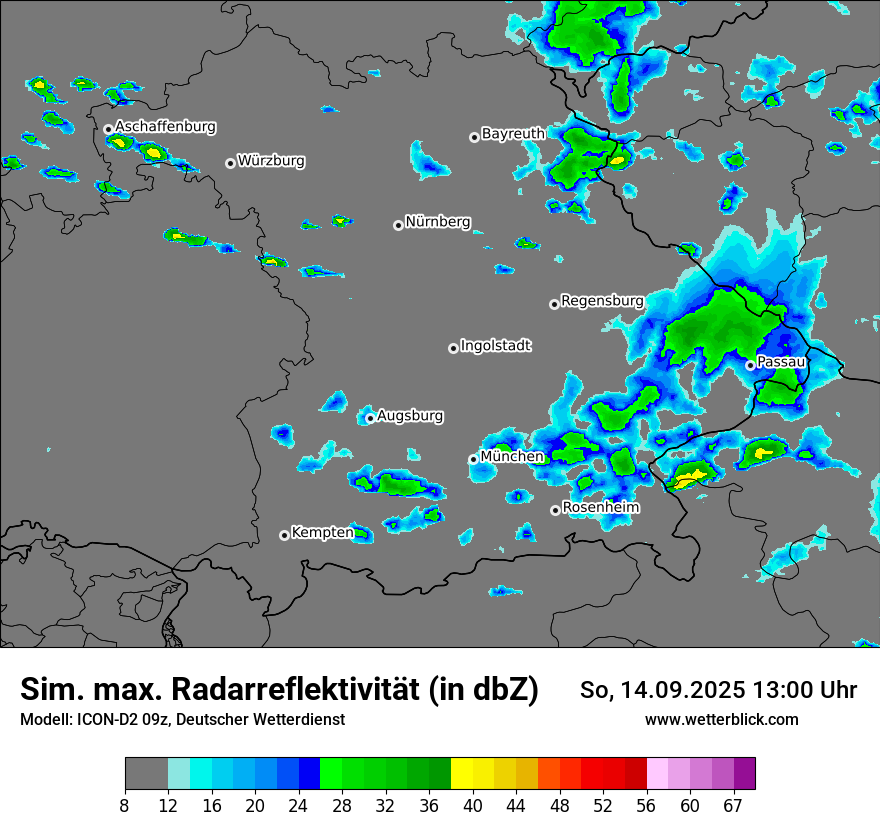 Modellkarten Simuliertes Radarbild