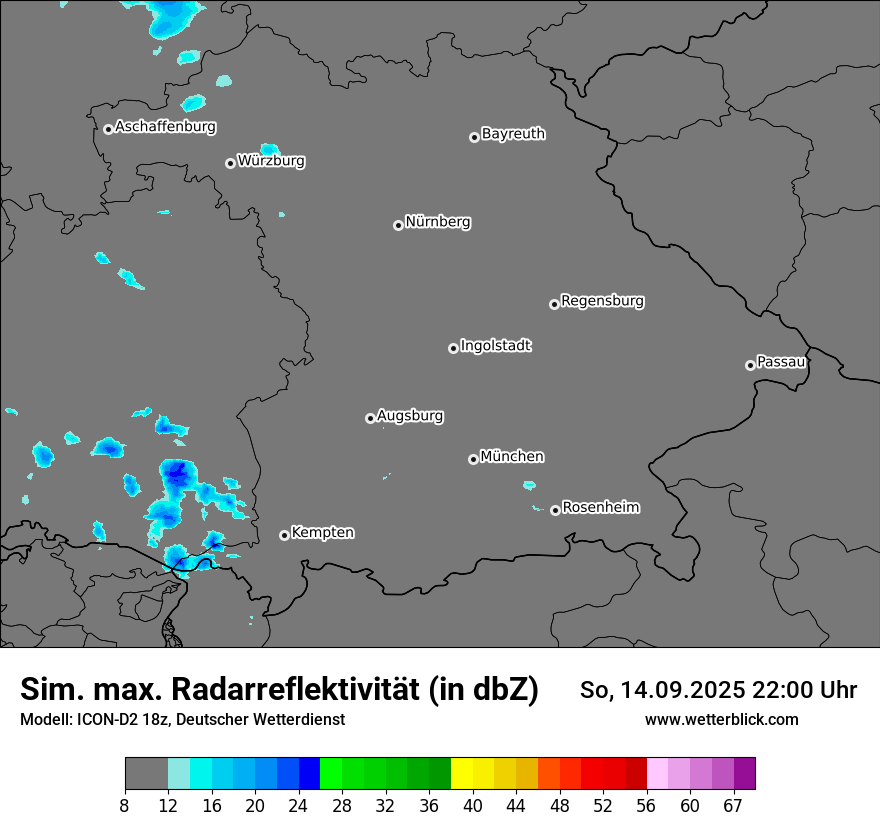 Modellkarten Simuliertes Radarbild