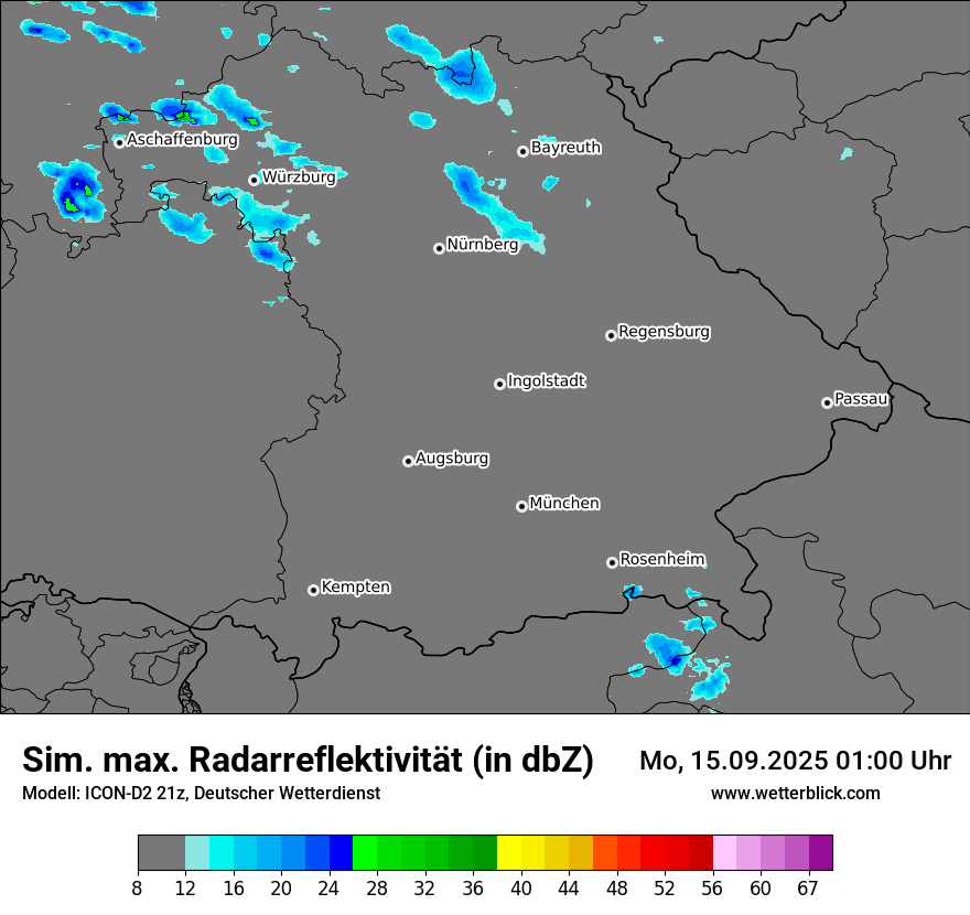 Modellkarten Simuliertes Radarbild