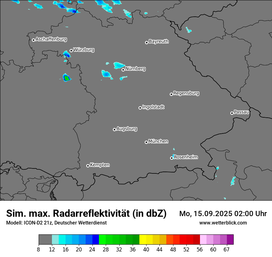 Modellkarten Simuliertes Radarbild