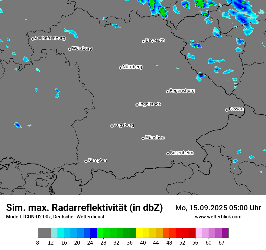 Modellkarten Simuliertes Radarbild