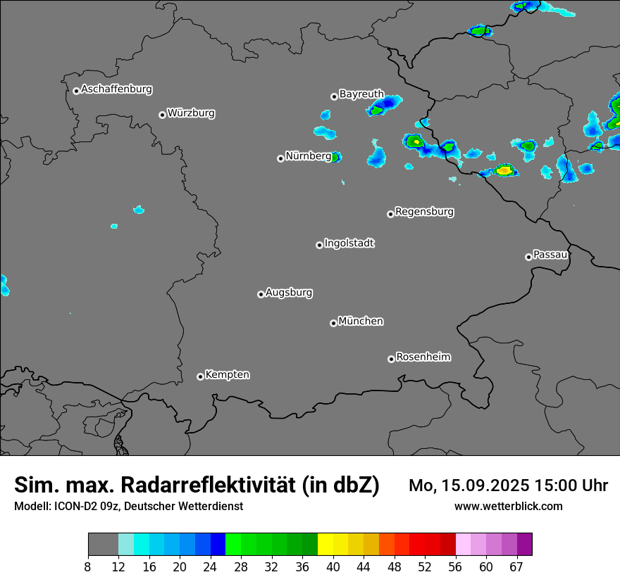 Modellkarten Simuliertes Radarbild