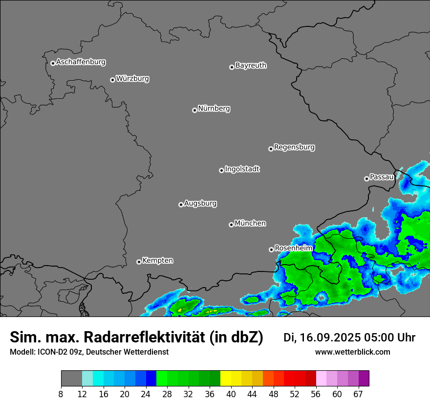 Modellkarten Simuliertes Radarbild