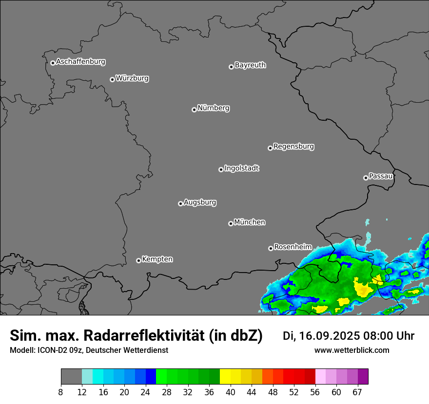 Modellkarten Simuliertes Radarbild