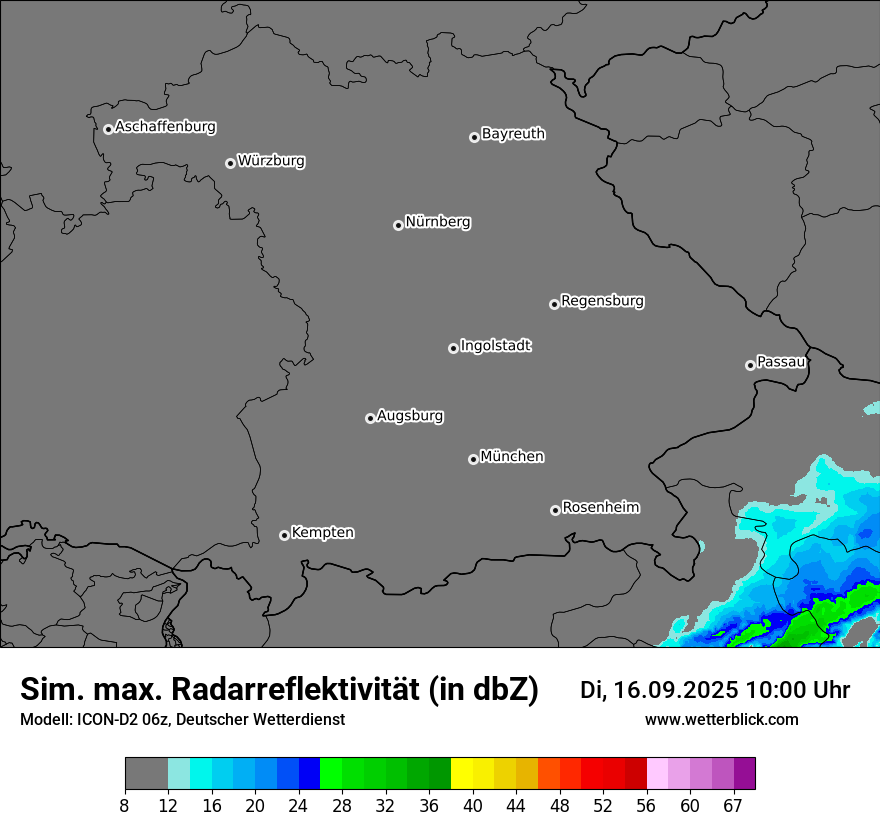 Modellkarten Simuliertes Radarbild