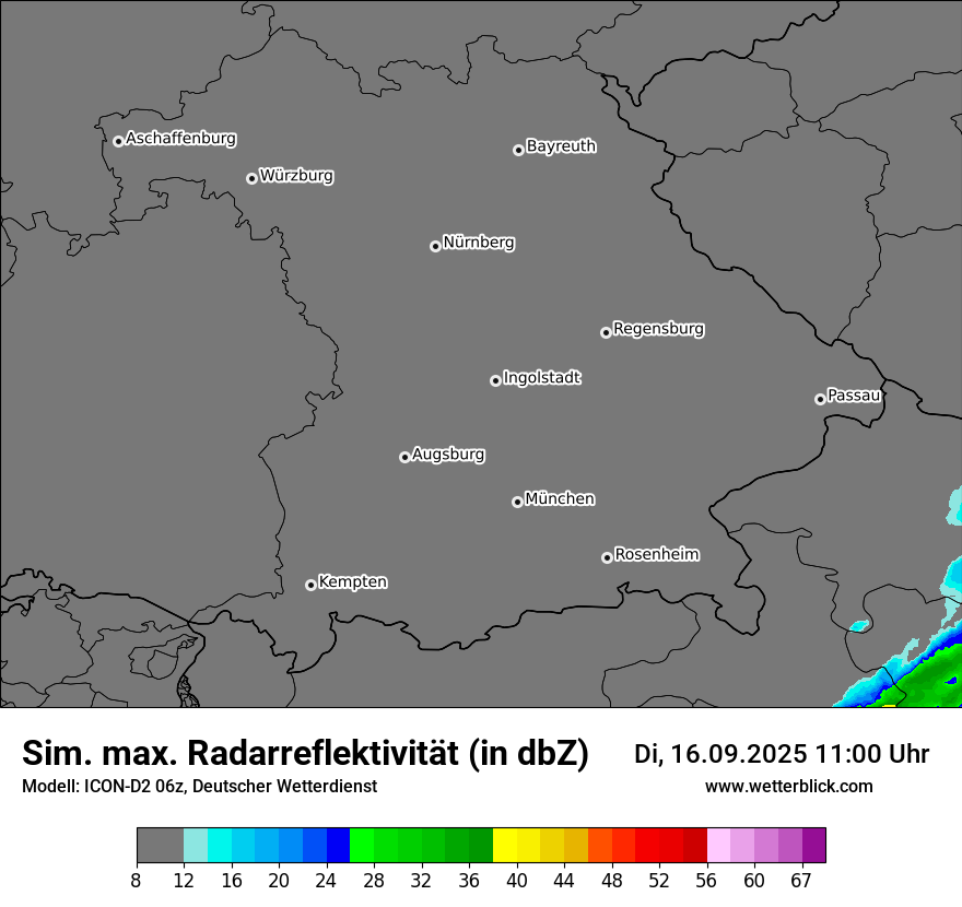 Modellkarten Simuliertes Radarbild