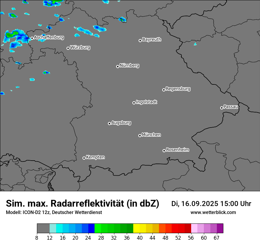Modellkarten Simuliertes Radarbild