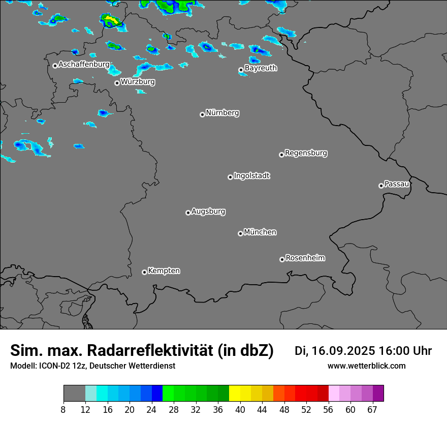 Modellkarten Simuliertes Radarbild