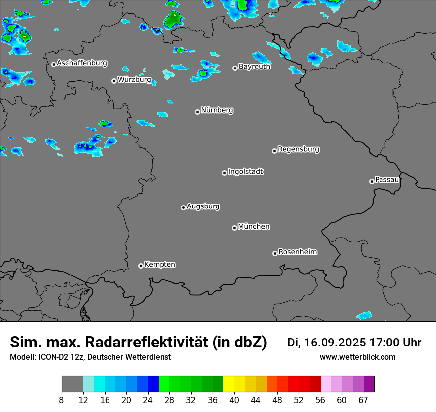 Modellkarten Simuliertes Radarbild