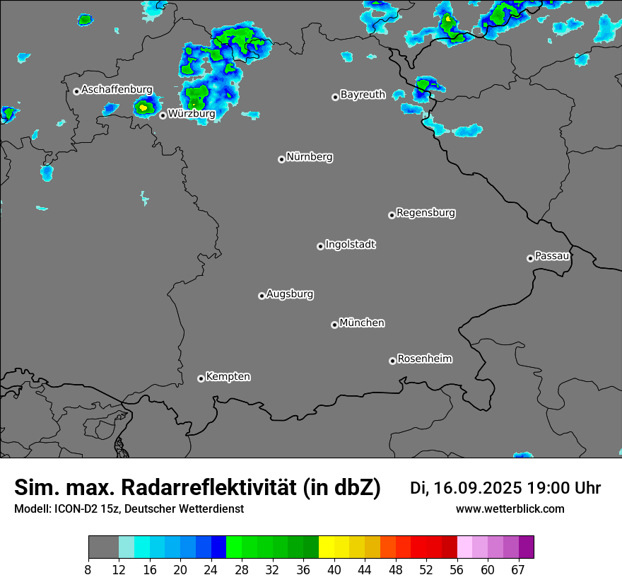 Modellkarten Simuliertes Radarbild
