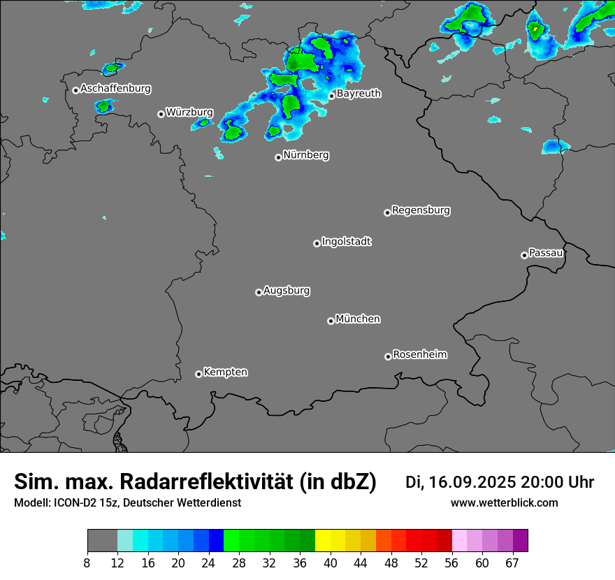 Modellkarten Simuliertes Radarbild