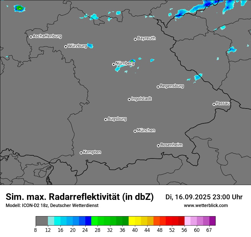 Modellkarten Simuliertes Radarbild