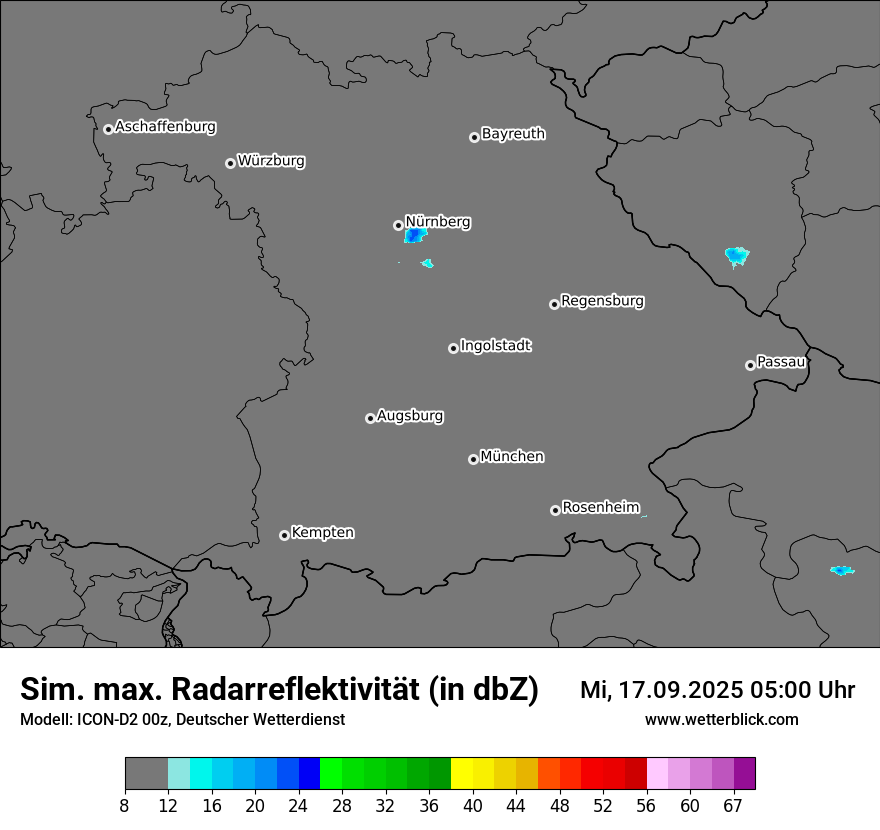 Modellkarten Simuliertes Radarbild