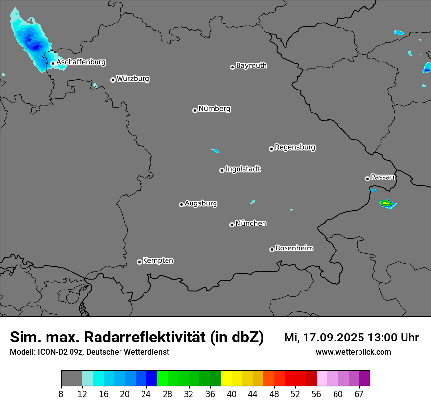 Modellkarten Simuliertes Radarbild