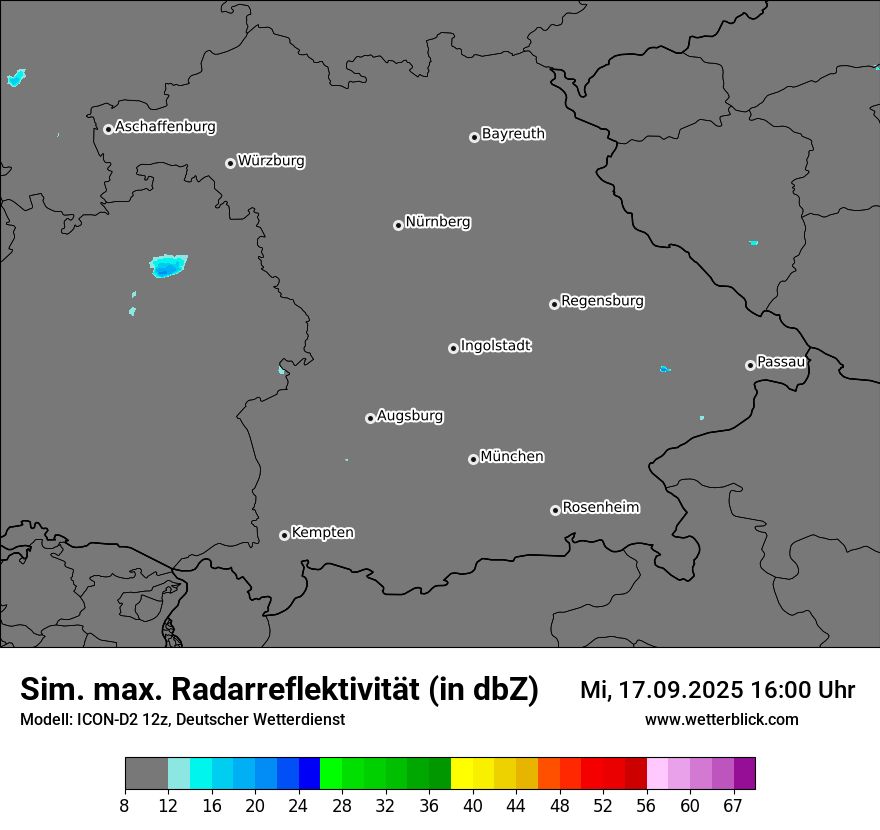 Modellkarten Simuliertes Radarbild