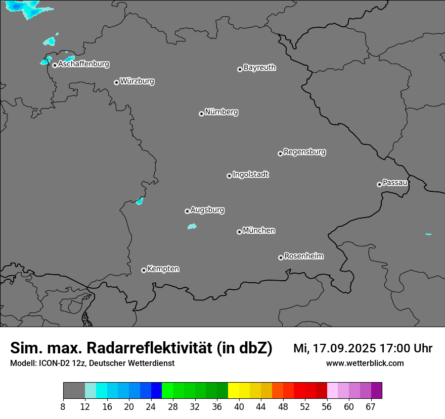 Modellkarten Simuliertes Radarbild