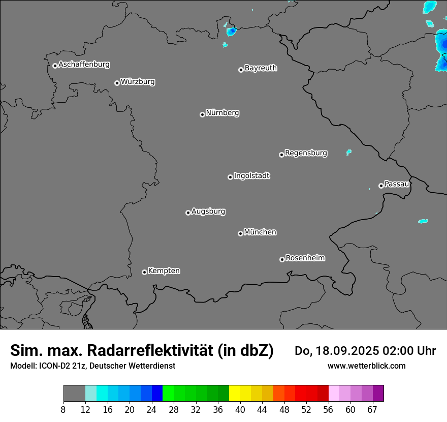 Modellkarten Simuliertes Radarbild