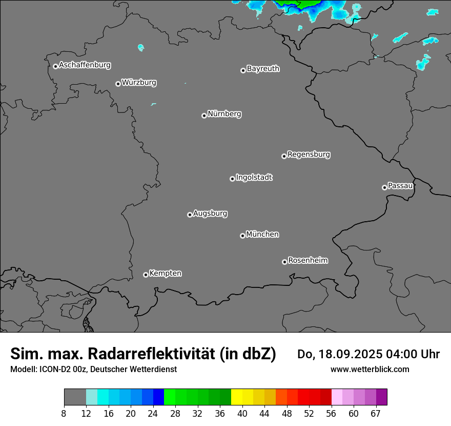 Modellkarten Simuliertes Radarbild