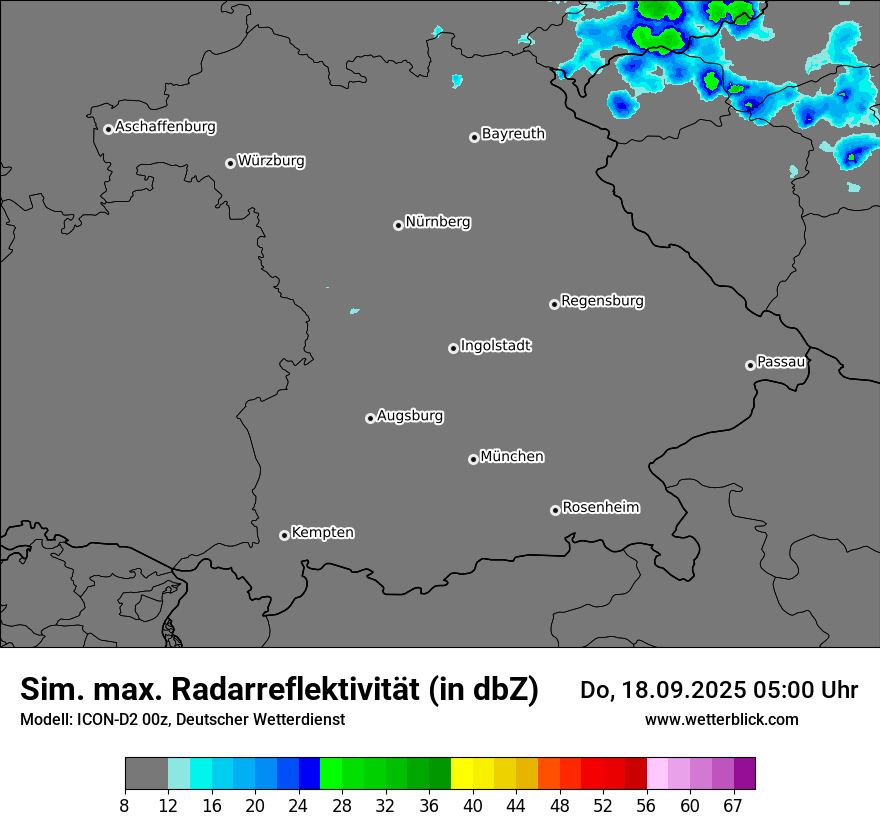 Modellkarten Simuliertes Radarbild