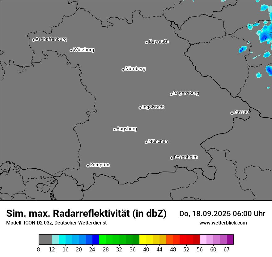 Modellkarten Simuliertes Radarbild