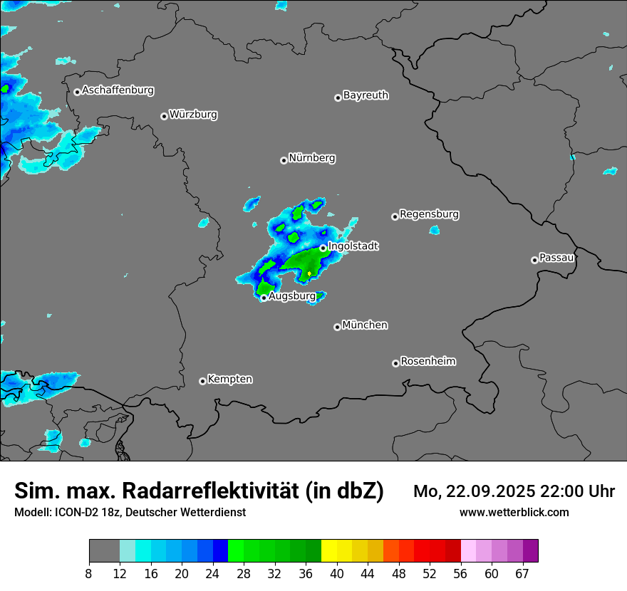 Modellkarten Simuliertes Radarbild