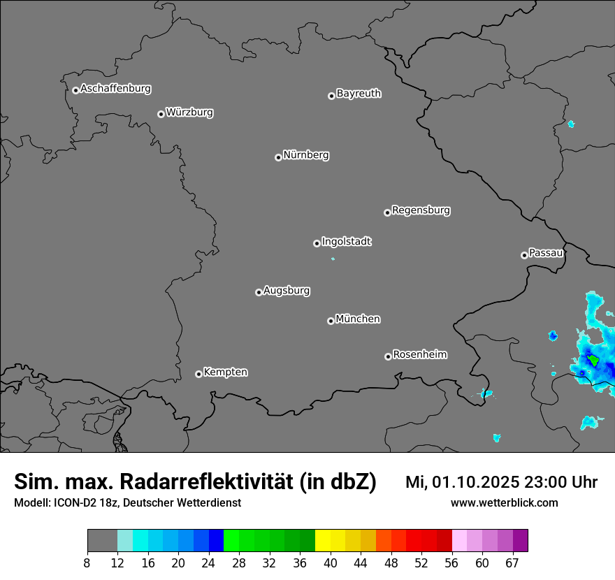 Modellkarten Simuliertes Radarbild