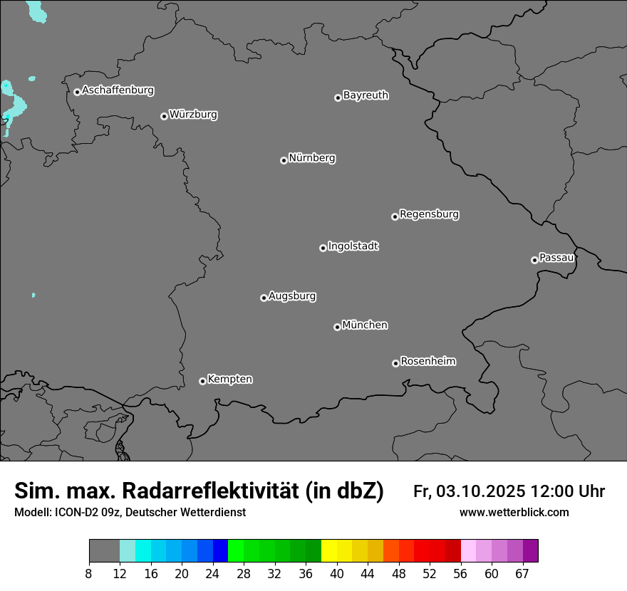 Modellkarten Simuliertes Radarbild