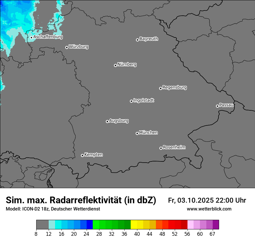 Modellkarten Simuliertes Radarbild