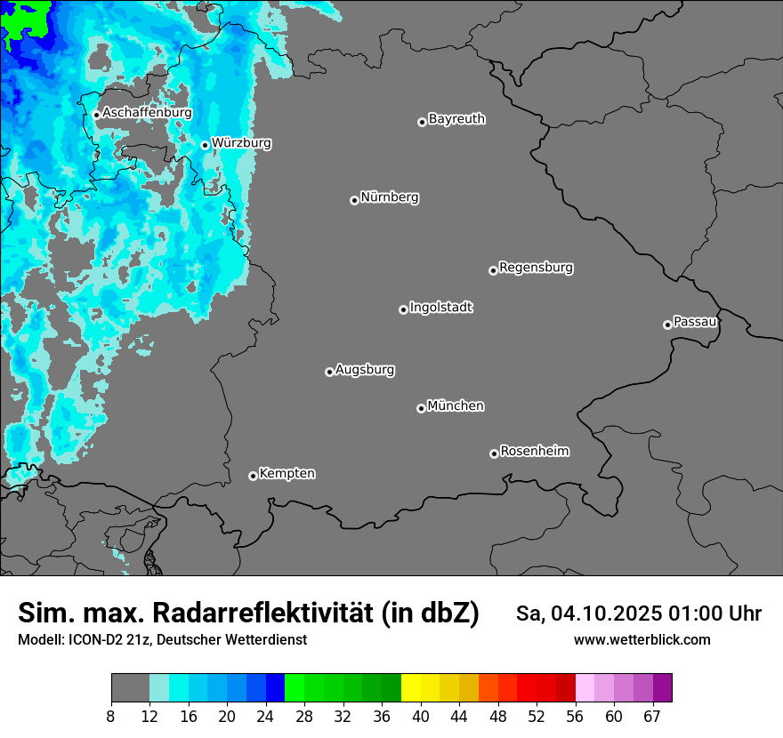 Modellkarten Simuliertes Radarbild
