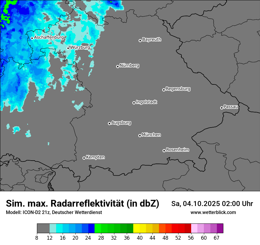 Modellkarten Simuliertes Radarbild
