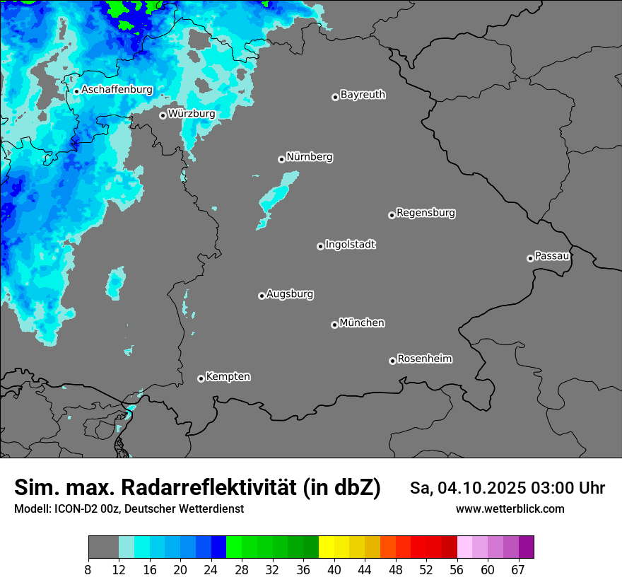 Modellkarten Simuliertes Radarbild