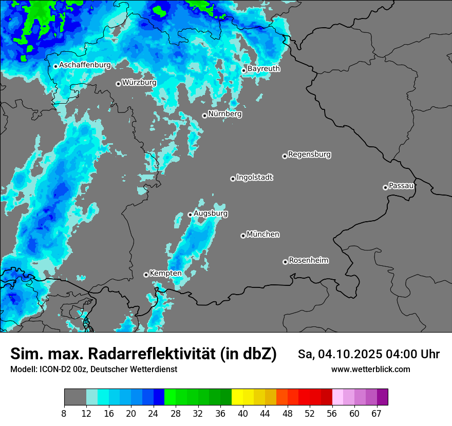 Modellkarten Simuliertes Radarbild