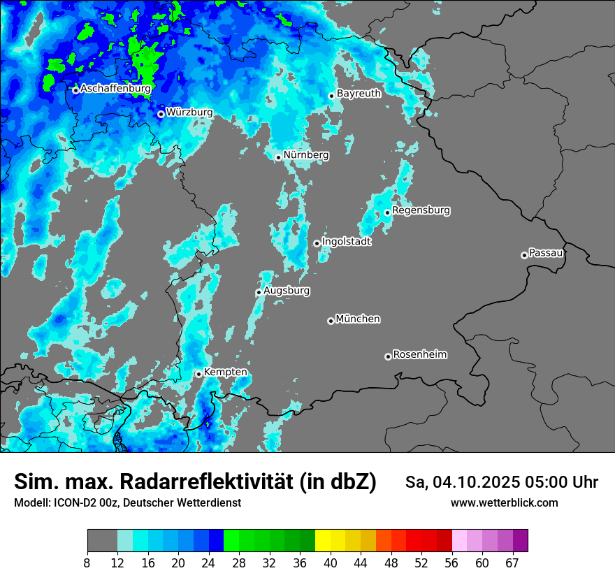 Modellkarten Simuliertes Radarbild