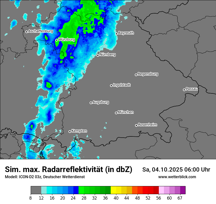 Modellkarten Simuliertes Radarbild