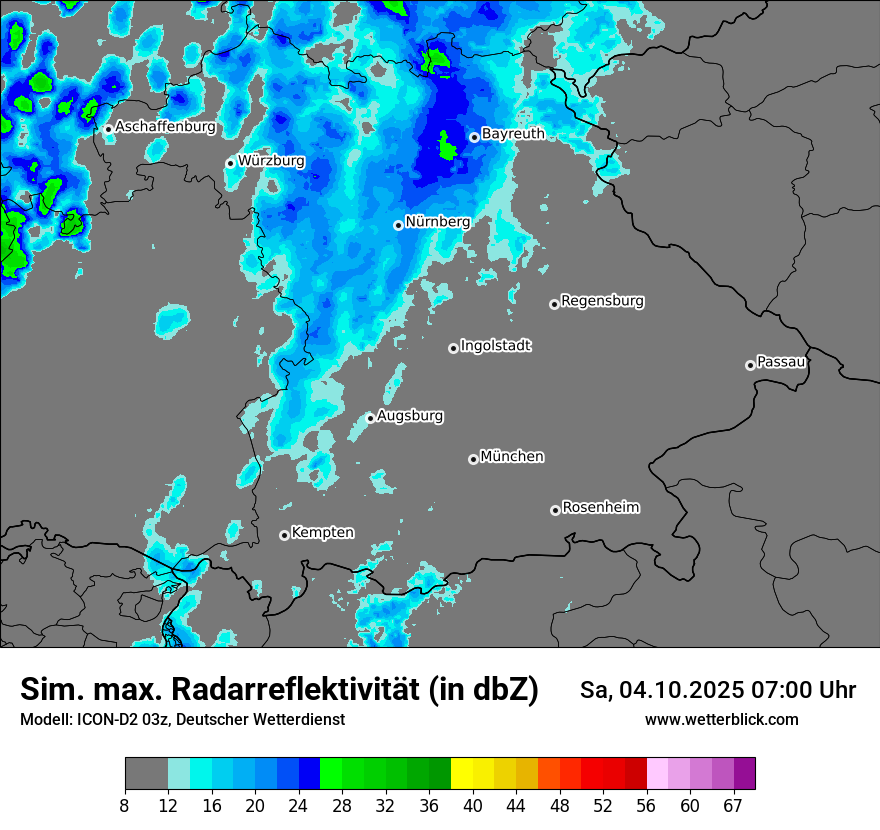 Modellkarten Simuliertes Radarbild