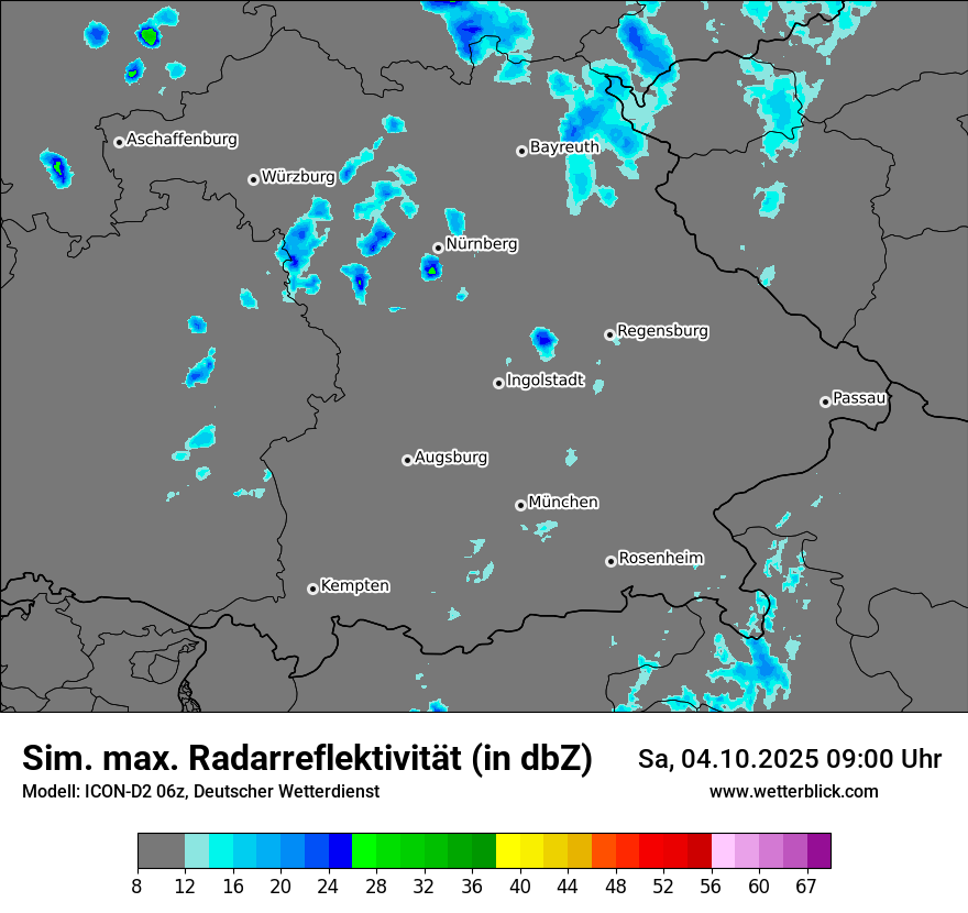 Modellkarten Simuliertes Radarbild
