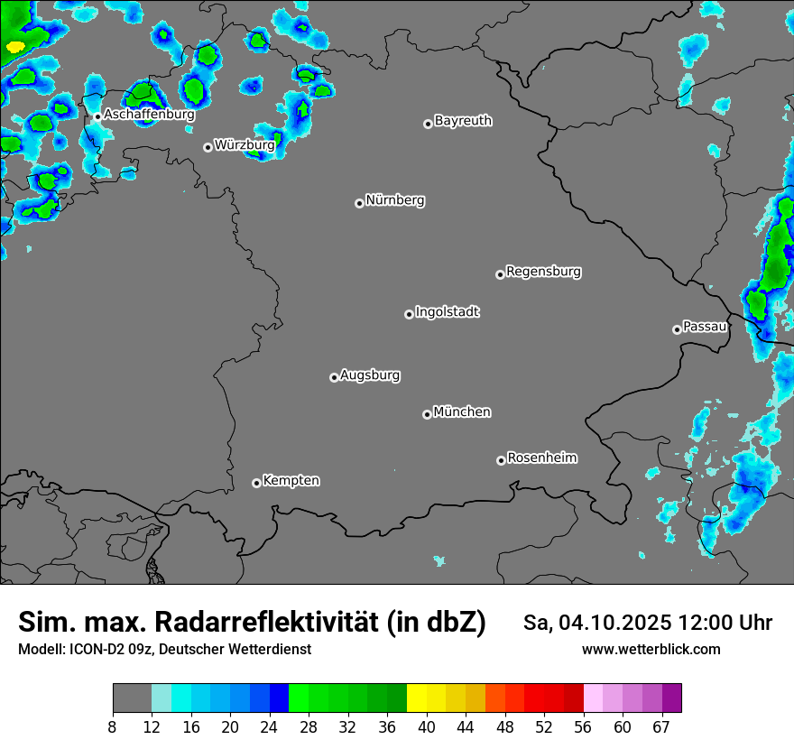 Modellkarten Simuliertes Radarbild