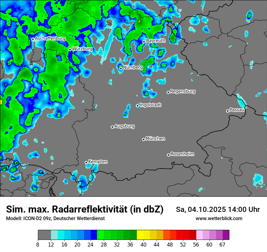 Modellkarten Simuliertes Radarbild