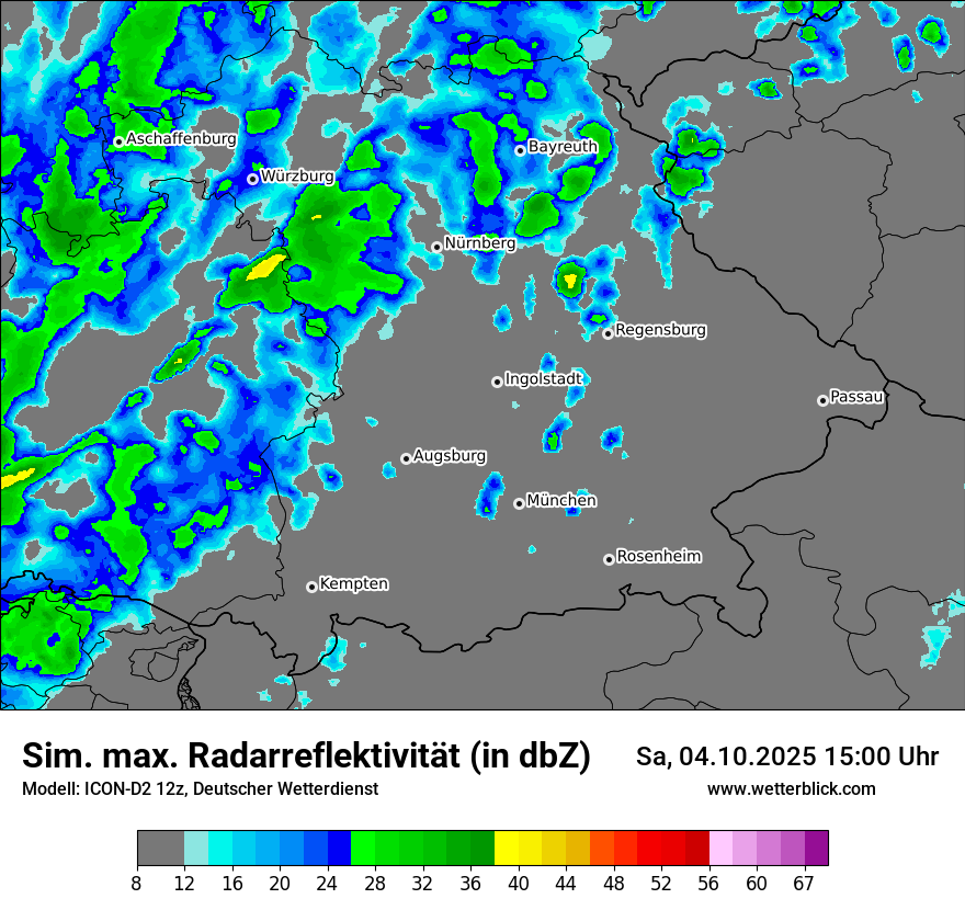 Modellkarten Simuliertes Radarbild
