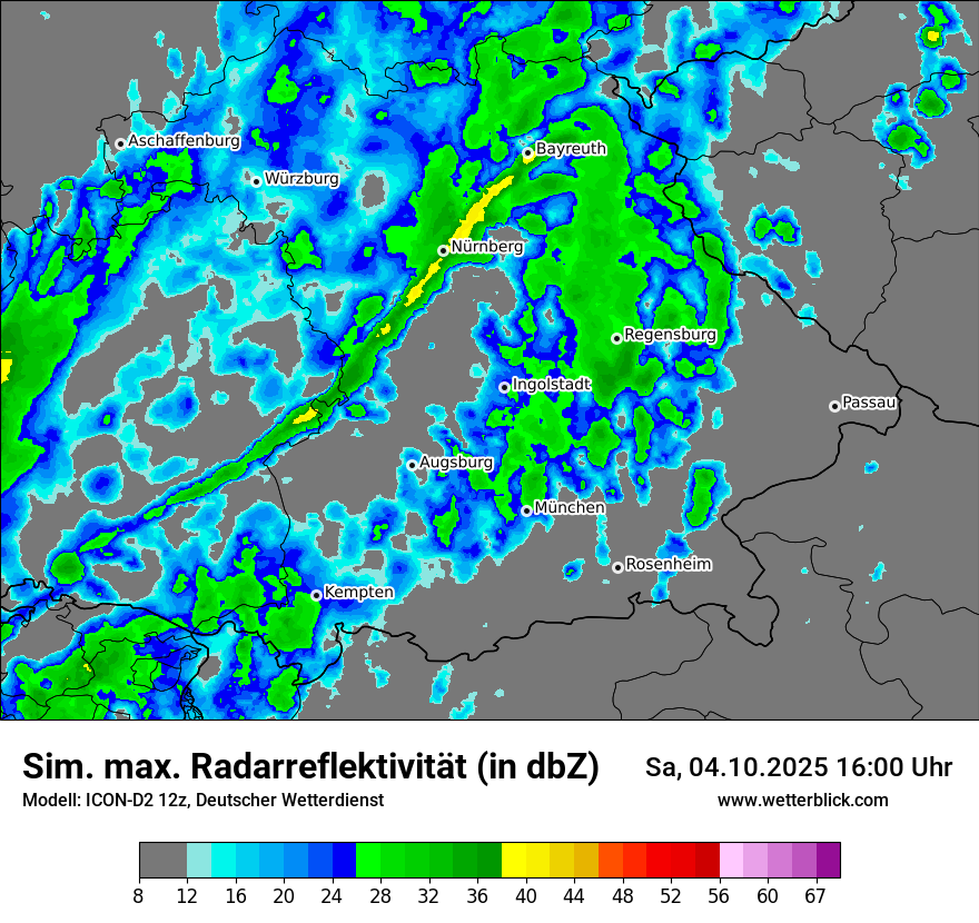 Modellkarten Simuliertes Radarbild