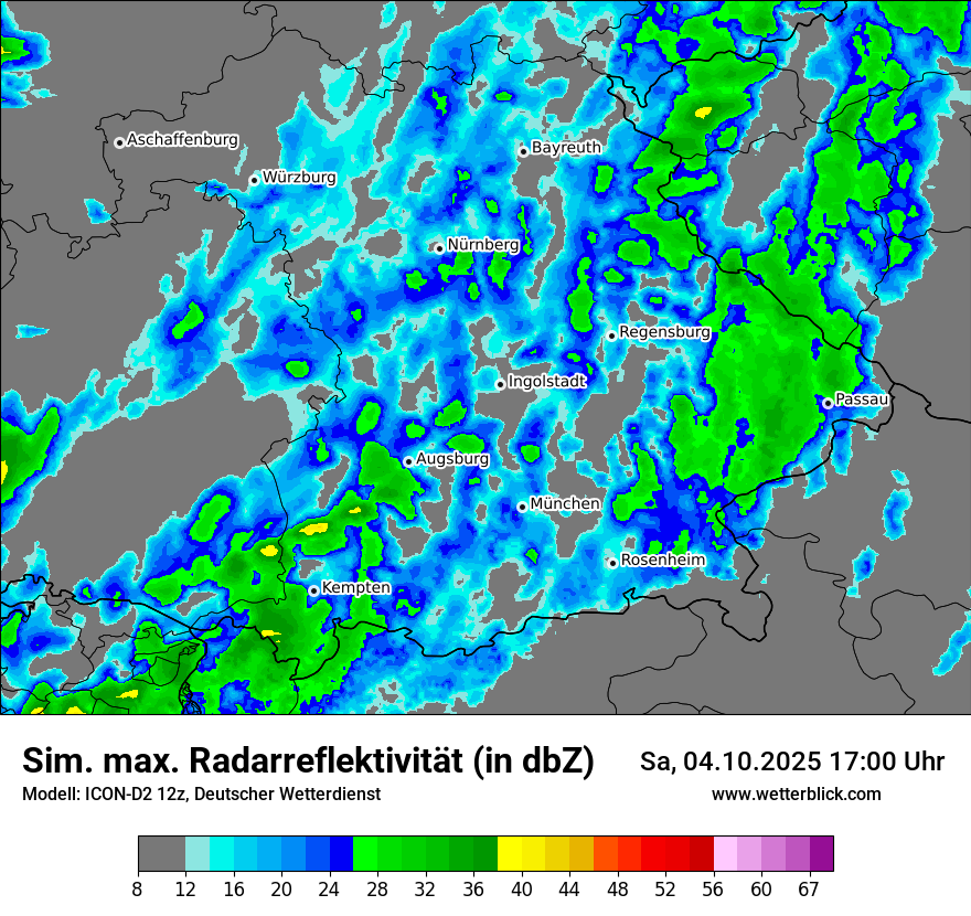 Modellkarten Simuliertes Radarbild