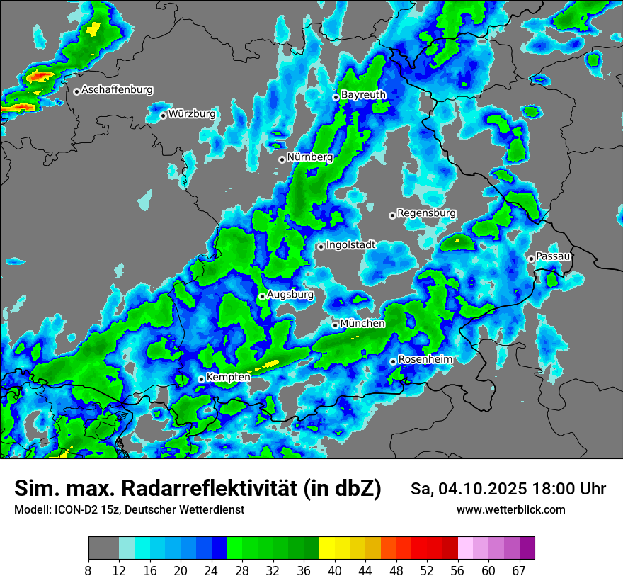 Modellkarten Simuliertes Radarbild