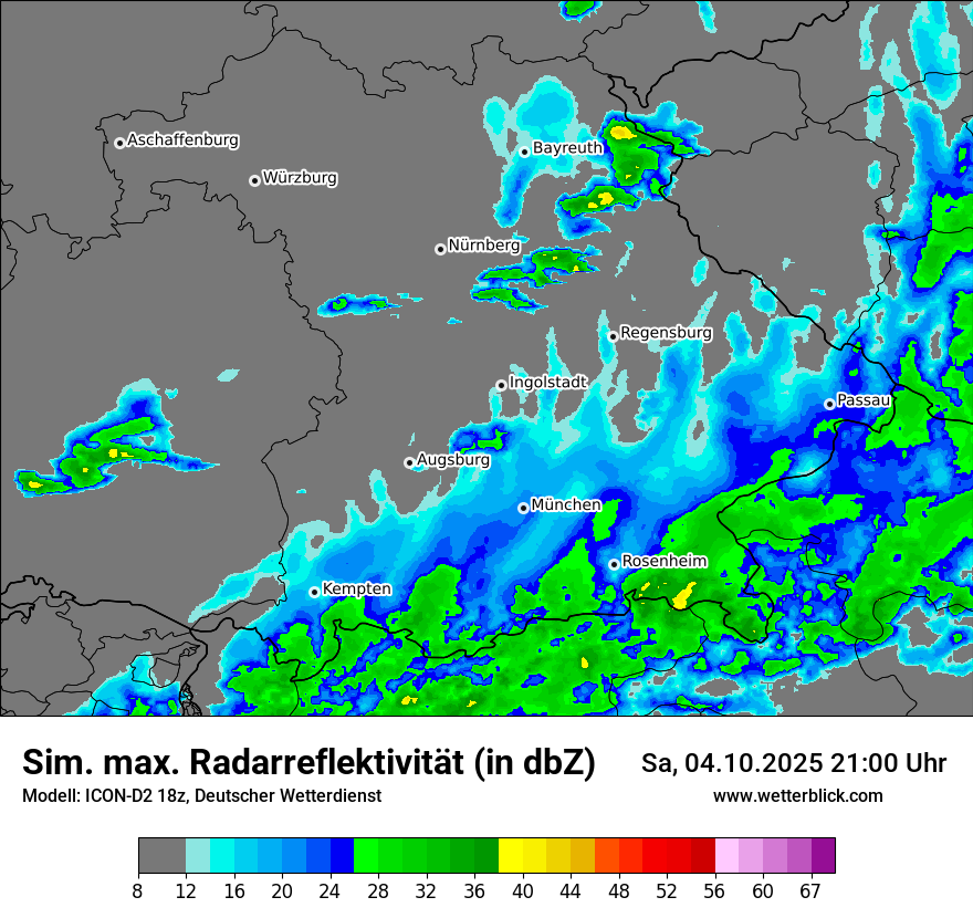 Modellkarten Simuliertes Radarbild