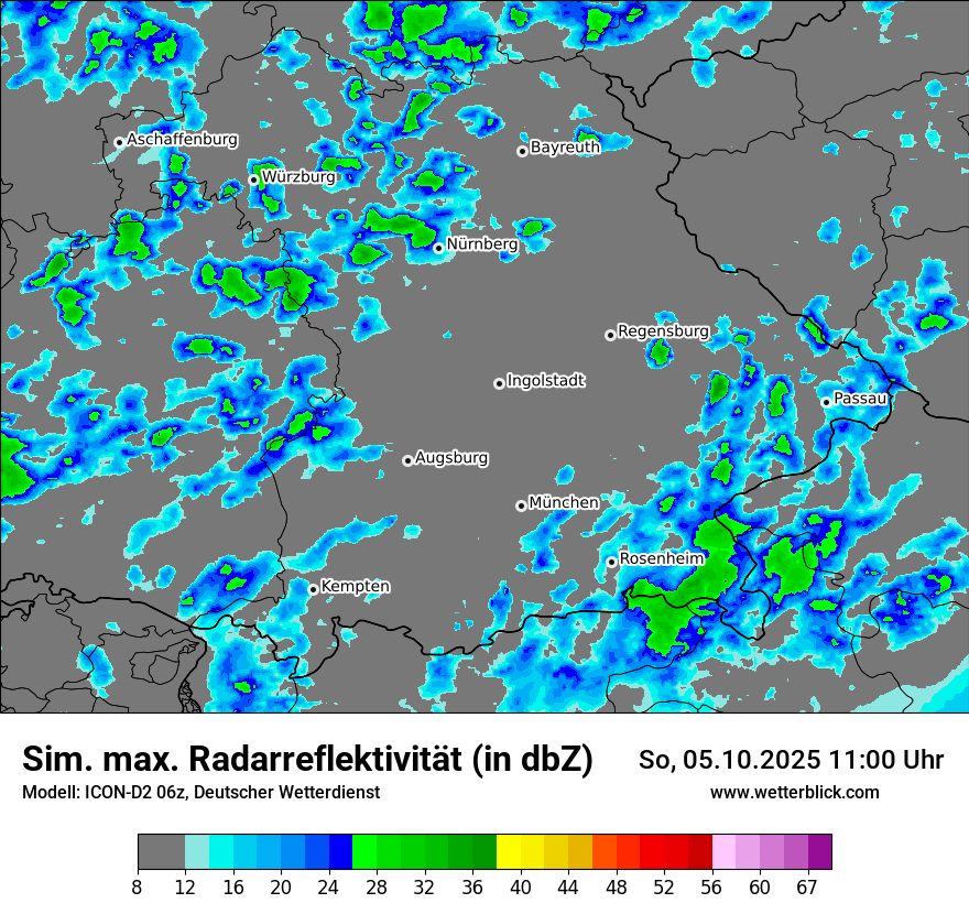 Modellkarten Simuliertes Radarbild